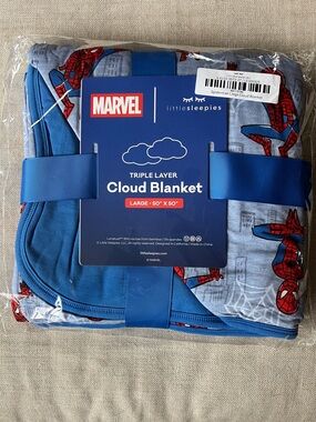 Little Sleepies large 50x50 Spider-Man cloud triple layer blanket NWT
